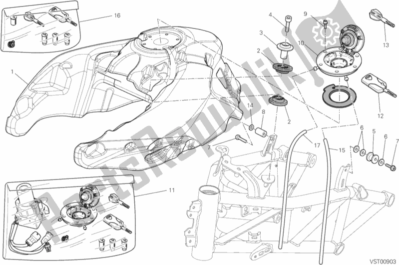 Wszystkie części do Zbiornik Paliwa Ducati Multistrada 1200 S Sport 2011